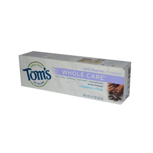 Toms of Maine Whole Care Toothpaste Cinnamon Clove - 4.7 oz - Case of 6