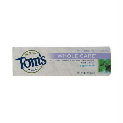 Toms of Maine Whole Care Toothpaste Peppermint - 4.7 oz - Case of 6