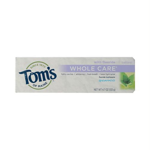 Toms of Maine Whole Care Toothpaste Spearmint - 4.7 oz - Case of 6