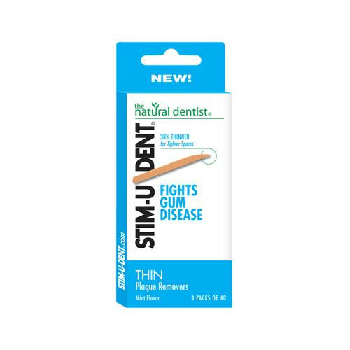 Natural Dentist Stim-U-Dent Thin Plaque Removers - Case of 12 - 160 Counts