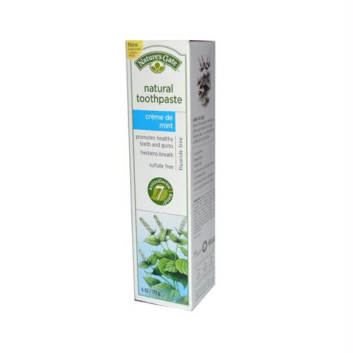 Natures Gate Natural Toothpaste Creme De Mint Flouride Free - 6 oz - Case of 6