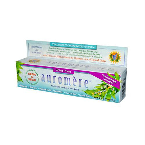 Auromere Herbal Toothpaste Mint Free - 4 oz - Case of 12