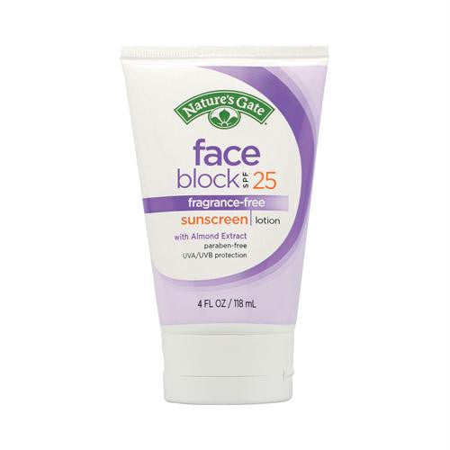 Natures Gate Faceblock Sunscreen - Fragrance Free Broad Spectrum SPF 25 - 4 fl oz