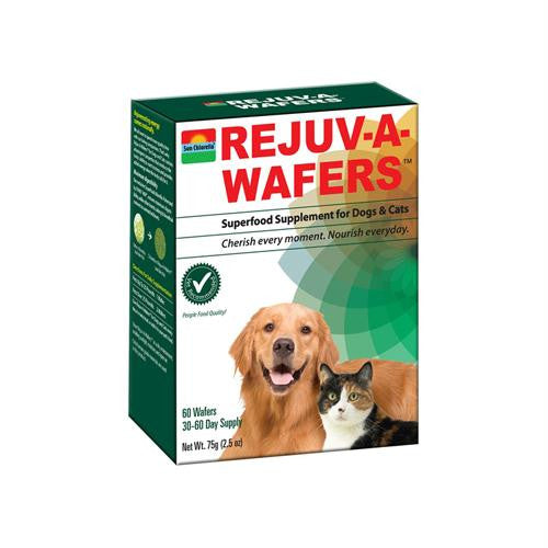 Sun Chlorella Rejuv-A-Wafers Superfood Supplement for Dogs and Cats - 60 Wafers