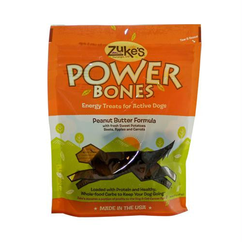 Zukes Power Bones Dog Treats Peanut Butter - 6 oz