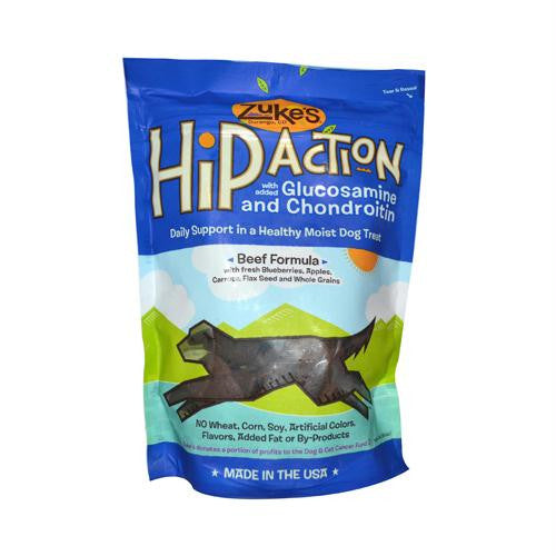 Zukes Hip Action Daily Hip and Joint Support Treat For Dogs Beef - 1 lb