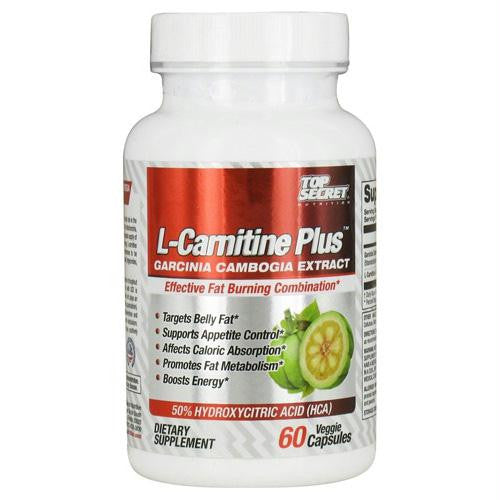 Top Secret Nutrition L Carnitine plus Garcinia Cambogia Extract - 60 Vegetarian Capsules