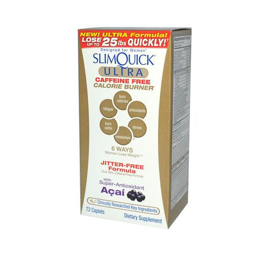 Slimquick Ultra Calorie Burner - Caffeine Free - 72 Pack