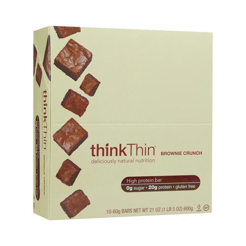 Think Products Thin Bar - Brownie Crunch - Case of 10 - 2.1 oz