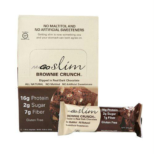 NuGO Nutrition Bar - Slim Brownie Crunch - 1.59 oz - Case of 12