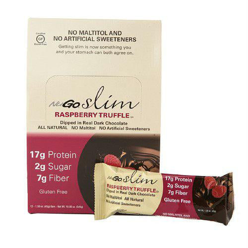 NuGO Nutrition Bar - Slim Raspberry Truffle - 1.59 oz - Case of 12