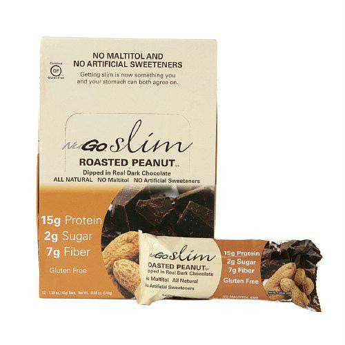 NuGO Nutrition Bar - Slim Roasted Peanut - 1.59 oz - Case of 12