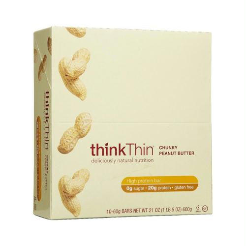 Think Products Thin Bar - Chunky Peanut Butter - Case of 10 - 2.1 oz