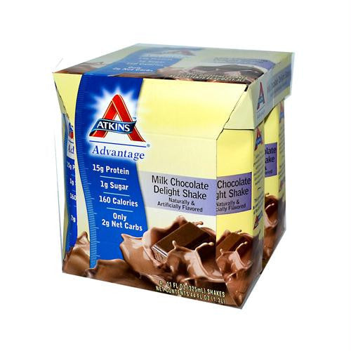 Atkins Advantage RTD Shake Milk Chocolate Delight - 11 fl oz Each - Pack of 4