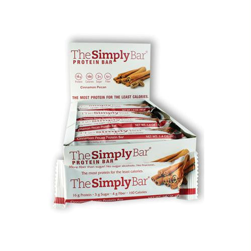 The Simply Bar Protein Bar - Cinnamon and Pecan - Case of 15 - 1.4 oz