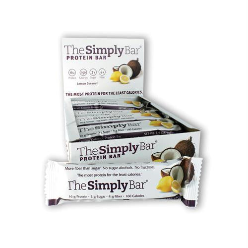 The Simply Bar Protein Bar - Lemon and Coconut - Case of 15 - 1.4 oz