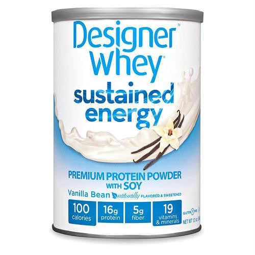 Designer Whey Protein Powder -  Sustained Energy Vanilla Bean - 12 oz