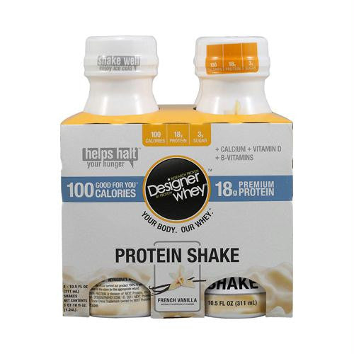 Designer Whey Protein Shake French Vanilla - 10.5 fl oz Each - Pack of 4