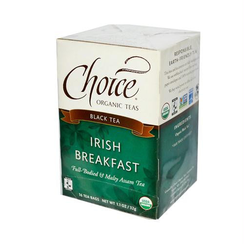 Choice Organic Teas Irish Breakfast Tea - 16 Tea Bags - Case of 6