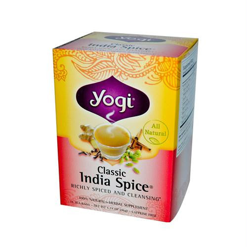 Yogi Herbal Tea Caffeine Free Classic India Spice - 16 Tea Bags - Case of 6