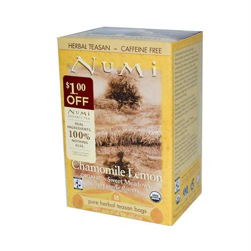 Numi Organic Tea Caffeine Free Chamomile Lemon - 18 Tea Bags - Case of 6