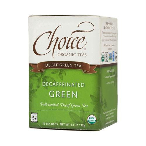 Choice Organic Teas Decaffeinated Green Tea - Case of 6 - 16 Bags