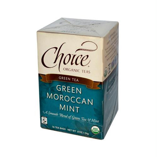 Choice Organic Teas Green Moroccan Mint Tea - 16 Tea Bags - Case of 6