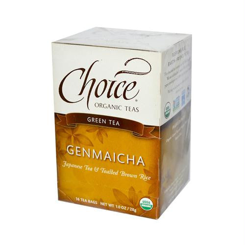 Choice Organic Teas Green Tea With Toasted Brown Rice - 16 Tea Bags - Case of 6