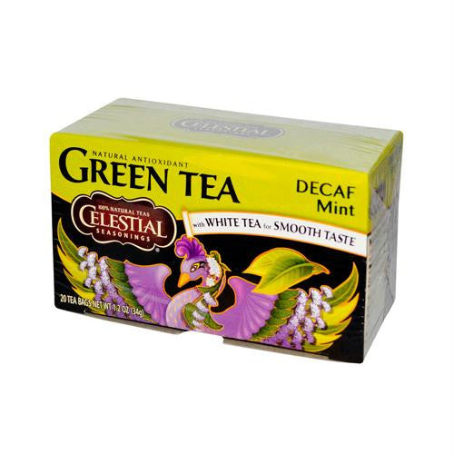 Celestial Seasonings Green Tea Caffeine Free Mint - 20 Tea Bags - Case of 6