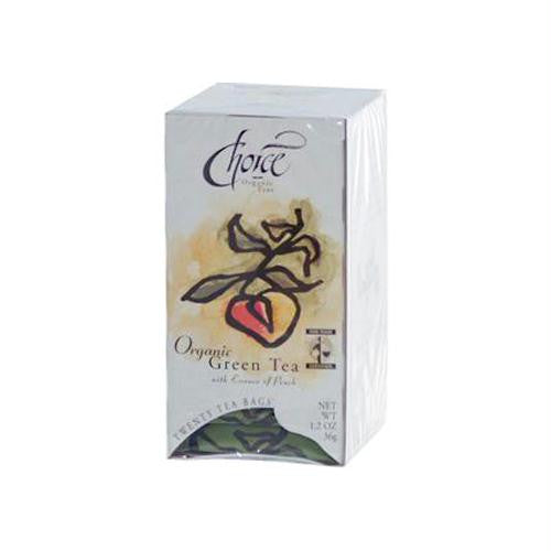 Choice Organic Teas Green Tea with Essence of P - Case of 6 - 20 Bags