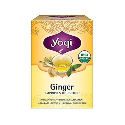 Yogi Organic Herbal Tea Caffeine Free Ginger - 16 Tea Bags - Case of 6