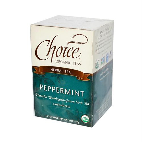 Choice Organic Teas Peppermint Herb Tea - 16 Tea Bags - Case of 6