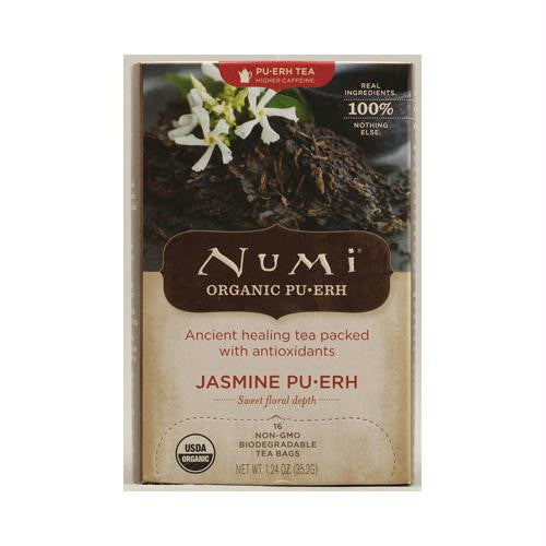 Numi Organic Pu-erh Tea Jasmine - 16 Tea Bags - Case of 6