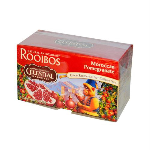 Celestial Seasonings Red Tea Caffeine Free Moroccan Pomegranate - 20 Tea Bags - Case of 6