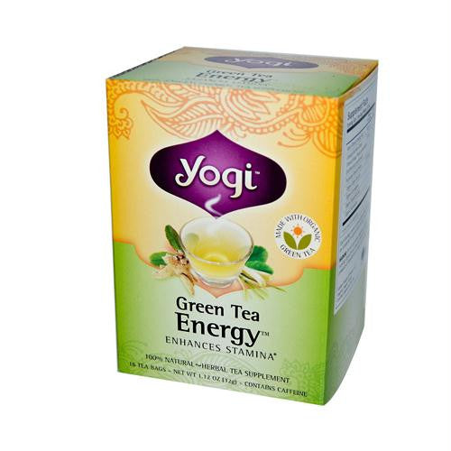 Yogi Energy Herbal Tea Green Tea - 16 Tea Bags - Case of 6