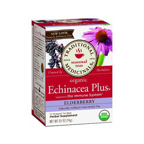 Traditional Medicinals Organic Echinacea Elder Tea -Caffeine Free - Case of 6 - 16 Bags