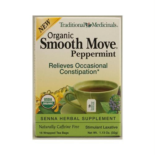 Traditional Medicinals Organic Smooth Move Peppermint Herbal Tea - 16 Tea Bags - Case of 6