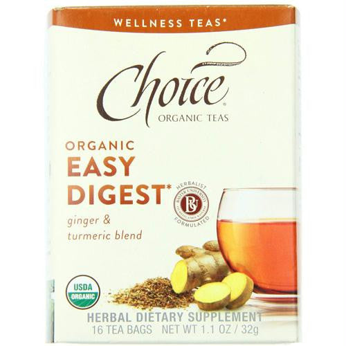 Choice Organic Teas - Organic Easy Digest Tea - 16 Bags - Case of 6