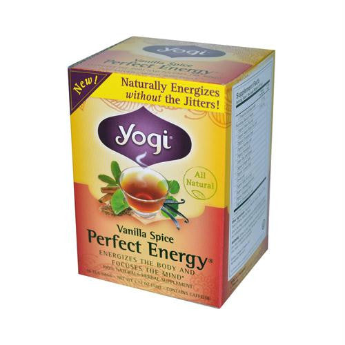 Yogi Perfect Energy Herbal Tea Vanilla Spice - 16 Tea Bags - Case of 6