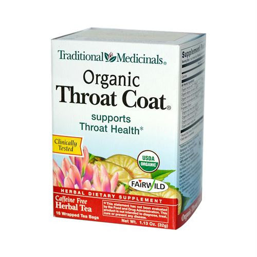 Traditional Medicinals Organic Throat Coat Herbal Tea - 16 Tea Bags - Case of 6