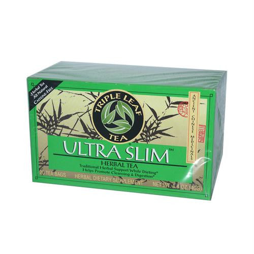 Triple Leaf Tea Ultra Slim Tea Decaffeinated - 20 Tea Bags - Case of 6