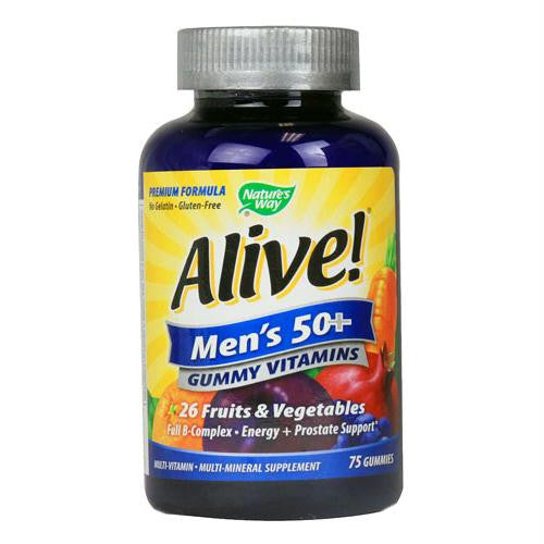 Natures Way Alive! - Mens 50+ Gummy Multi-Vitamins - 75 Chewables