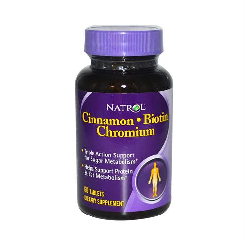 Natrol Cinnamon Biotin Chromium - 60 Tablets