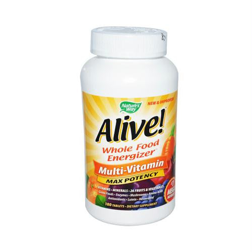 Natures Way Alive! Whole Food Energizer Multi-Vitamin - 180 Tablets