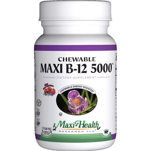 Maxi Health Kosher Vitamins Maxi B12 5000 - Chewable - 60 Tablets