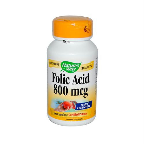 Natures Way Folic Acid - 800 mcg - 100 Capsules