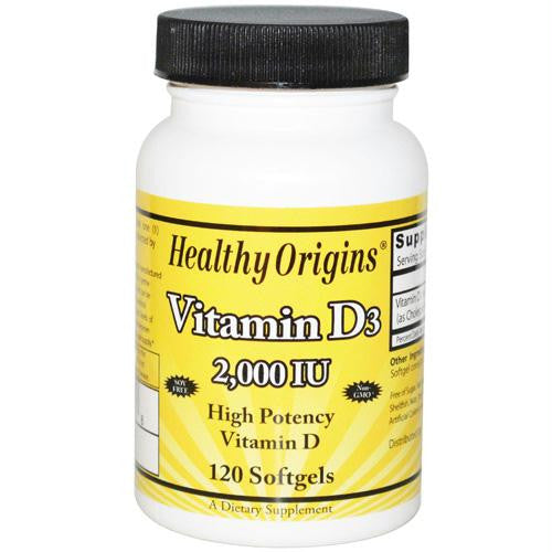 Healthy Origins Vitamin D3 - 2000 IU - 120 Softgels