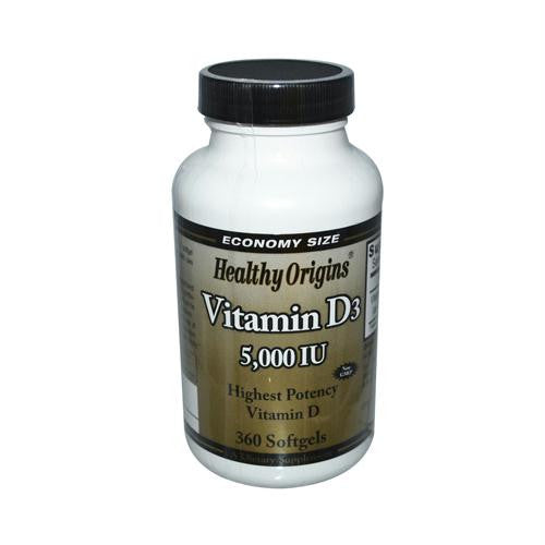 Healthy Origins Vitamin D3 - 5000 IU - 360 Softgels