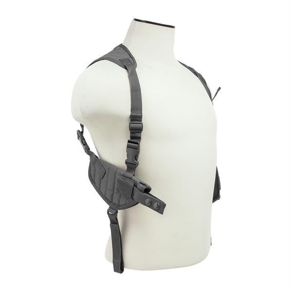 Vism By Ncstar Ambidextrous Horizontal Shoulder Holster-Double Magazine Holder-Urban Gray