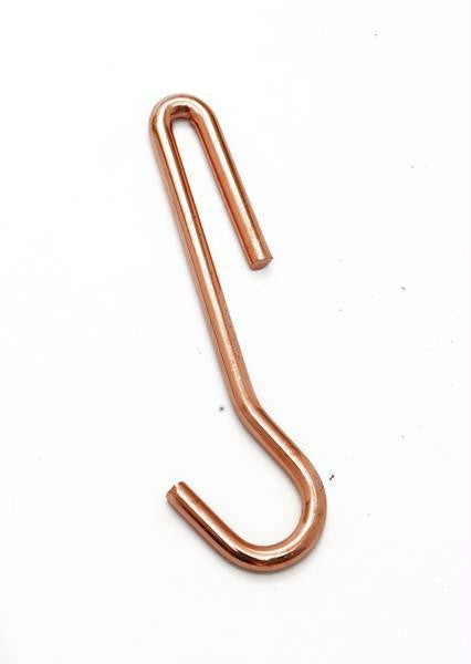 4  Copper Straight Pot Rack Hooks - Set of 4